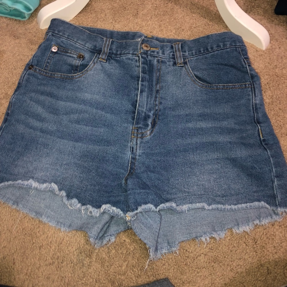 Denim high waisted shorts